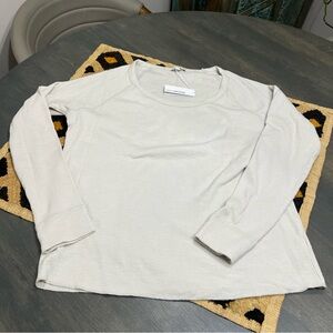 NWT James Perse Women’s Light Grey Waffle Knit Long Sleeve Top Size 3 $125